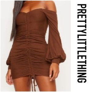 Pretty Little Thing ruched dress 0
